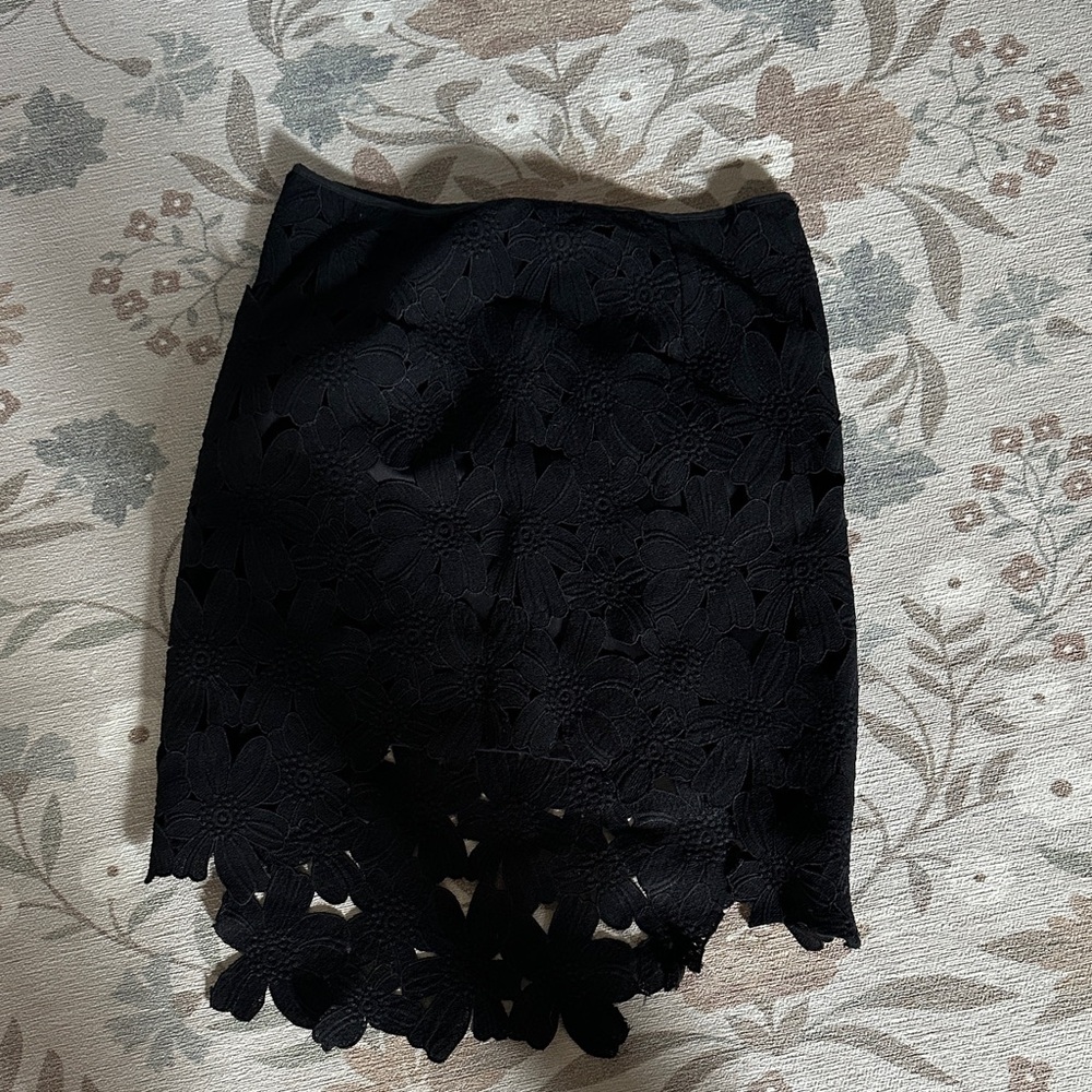 Signature Black Floral Lace Mini Skirt
